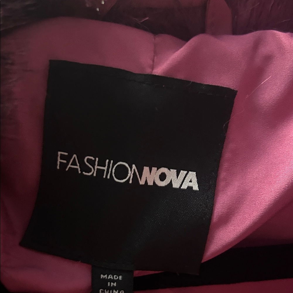 Fashion Nova Faux Fur Teddy Coat in Plum Purple - Picture 3 of 6